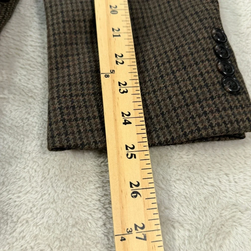 NEW Lauren Ralph Lauren Mens 42R Brown Houndstooth Wool 2-Button Blazer Jacket